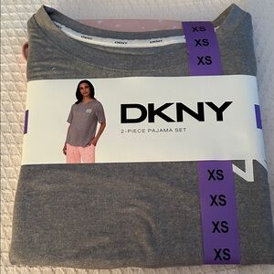 DKNY Gray and Pink 2-Piece Pajama Set